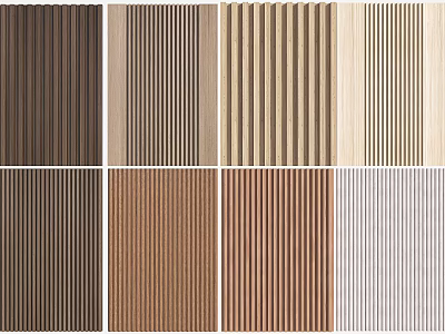 Vertical Striped Background Wall Design With Multiple Wood Tones And Textures For Interior Decor 3d model