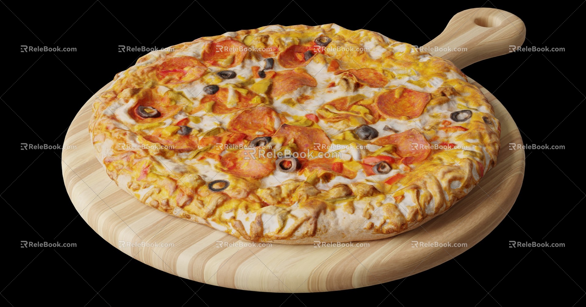 Authentic Italian pizza with rich fillings 3d model