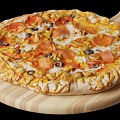 Authentic Italian pizza with rich fillings 3d model