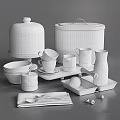 Quiet tableware decoration combination 3d model
