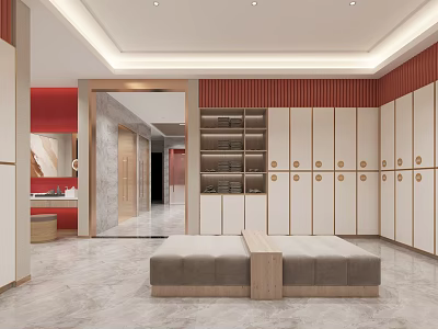 bath center female bathroom changing room sauna room 3d model