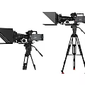 Professional High Definition Digital Video Cameras Mounted on Stable Tripods for Studio Filming