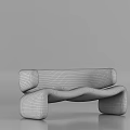 Modern Multi seater Sofa Featuring Tan Curved Design Soft Plush Upholstery And Clean Lines