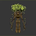 Mythical Tree Creature With Trunk Body Branch Arms And Leafy Canopy Top