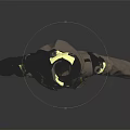 Tech Inspired Functional Khaki Jumpsuit With Black Details And Green Accents