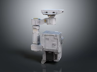 High Precision Grey Industrial Computer Robot Arm Equipment with RO Label 3d model