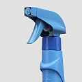 Set of Bathroom Accessories Featuring Cleaning Bottles Wireframe Design and Blue Spray Bottle