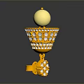 Gold Decorative Earrings With Large Pearl Colorful Gemstones And Diamonds Design