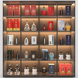 New Chinese Liquor and Liquor Combination 3d model