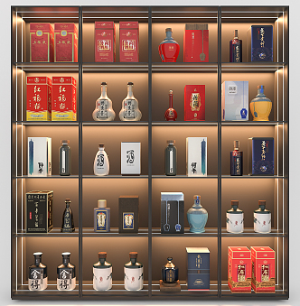 New Chinese Liquor and Liquor Combination 3d model