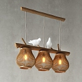 Quiet wind bamboo chandelier 3d model