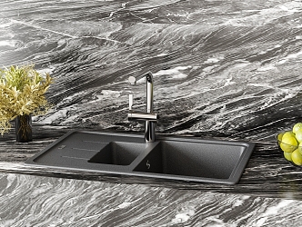 modern dish washing basin kitchen sink 3d model