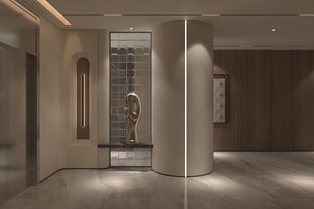 Light Luxury Entrance 3d model