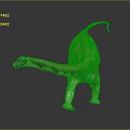 Colorful Sauropod Dinosaur Model With Long Neck Long Tail And Dark Background