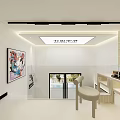 Contemporary Hair Beauty Salon Open White Interior With Mirrors Styling Chairs Staircase And Decorative Paintings