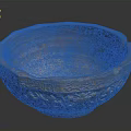 Antique Carved Ceramic Bowl With Intricate Patterns And Arabic Inscriptions