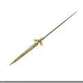Golden Decorative Sword With Intricate Patterns And Ornamental Design