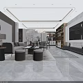 Modern Living Dining Room Interior With Sofa Coffee Table TV Wall And Cabinets
