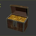 Open Wooden Chest Filled With Shiny Gold Coins Ideal For Home Storage
