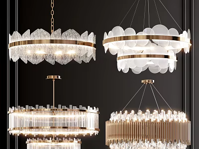 Modern Chandelier Designs Featuring Crystal And Metal Elements For Luxury Interior Lighting 3d model