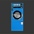 Modern Blue Front Loading Washing Machine With Control Panel For Daily Use 3d model
