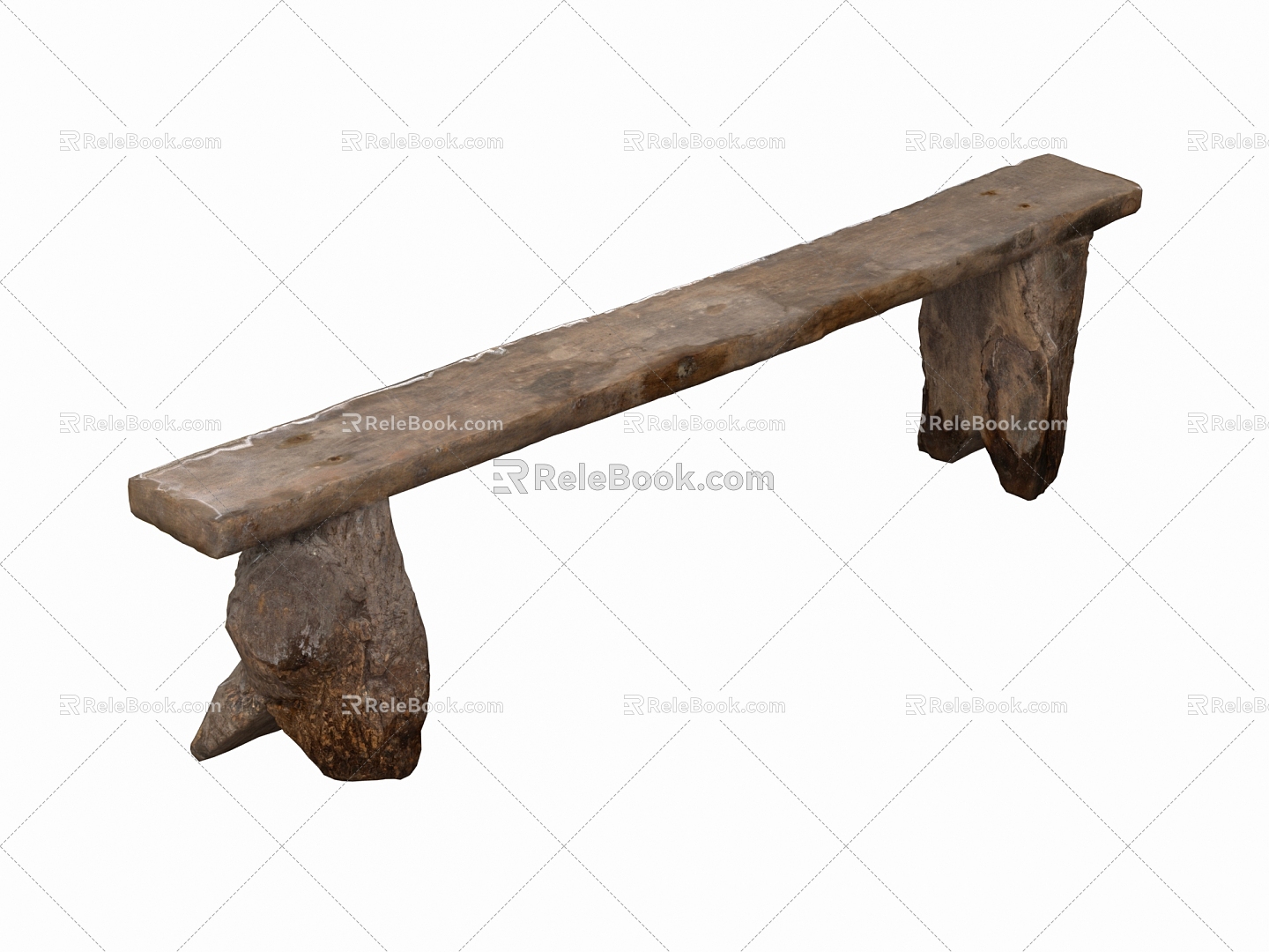 New Chinese Style Bench Bench Stool Solid Wood Stool Low Stool Bench 3d model