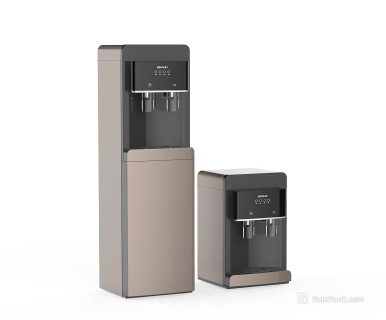 Modern Water Dispensers Large And Small With Brown Black Design For Home 3d model 