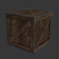 Wooden Storage Crate With Cross Strips For Household Supplies And Decor