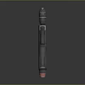 Futuristic Sci Fi Weapon Black With Red Accents Modern Design Sleek Appearance And Detailed Structure