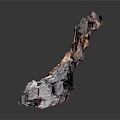 Natural Geological Rock Specimen With Brown Gray White Textured Layered Surface