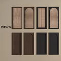 Poliform Door Panels Featuring Various Designs Brown Black Colors And Textured Patterns 3d model