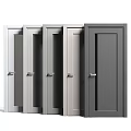 Modern Sleek Gray Hinged Doors with Various Designs for Home Interior 3d model