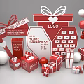 Love New Year Photo Check In Spot With Red Gift Boxes Balloons Hearts And LOGO