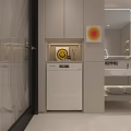 Modern Bathroom Interior With Cloud Neon Mirror Black Towel Rack White Vanity And Shower Area