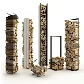 Stone And Wood Stacked Decorative Structure For Modern Interior Design Accents