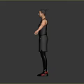 Man in Black Basketball Jersey Number 21 with Arms Outstretched and Black Sneakers
