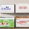 Chest Freezers With Different Brands And Ice Cream Design For Storage Use 3d model