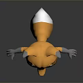 Cute Cartoon Fox Game Movie Character With Orange White Fur Big Ears Standing Pose