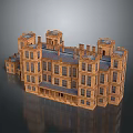 Aerial Planning of Classical Grand Building With Multi Story Symmetrical Design Towers And Roofs