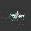 Modern Military Fighter Jet 3D Model With Gray Body And Yellow Accents