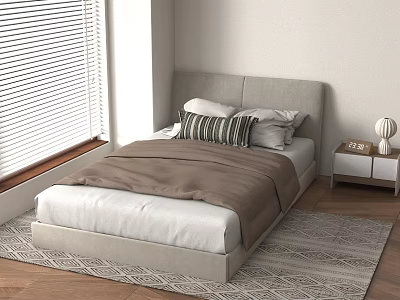 Modern single bedside table 3d model