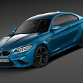 Blue Two Door Sports Coupe Featuring Sleek Body And Black Alloy Wheels