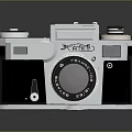 Vintage Mobile Digital Camera With Silver Black Body Classic Lens And Control Knobs 3d model