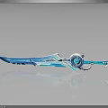 Futuristic Blue Sword Weapon With Glowing Core Metallic Shine And Reflective Surface