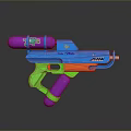 Colorful Water Gun Weapon With Blue Green Purple Orange Shark Mouth Design For Kids