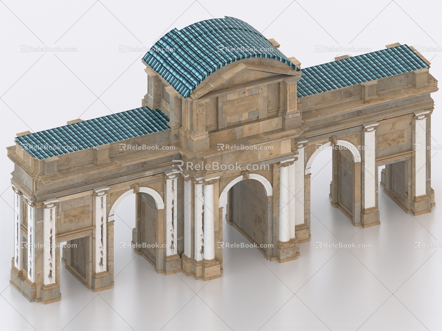 Alcala Gate European Architecture Palace Gate 3d model