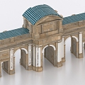 Alcala Gate European Architecture Palace Gate 3d model