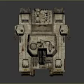 Futuristic Battle Tank with Heavy Armor Cannon Worn Tracks and Mechanical Design