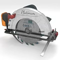 Platinum Circular Saw with Silver Body Black Red Handle and Sharp Blade as Hardware Tool 3d model