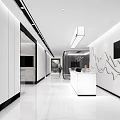 Office Front Office Front Desk Gable Background Wall 3d model